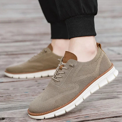 Herren-Freizeitschuhe, klassische, atmungsaktive Brogue-Flats, dämpfende Farbblock-Design-Kleiderschuhe, vielseitige Turnschuhe, leicht.