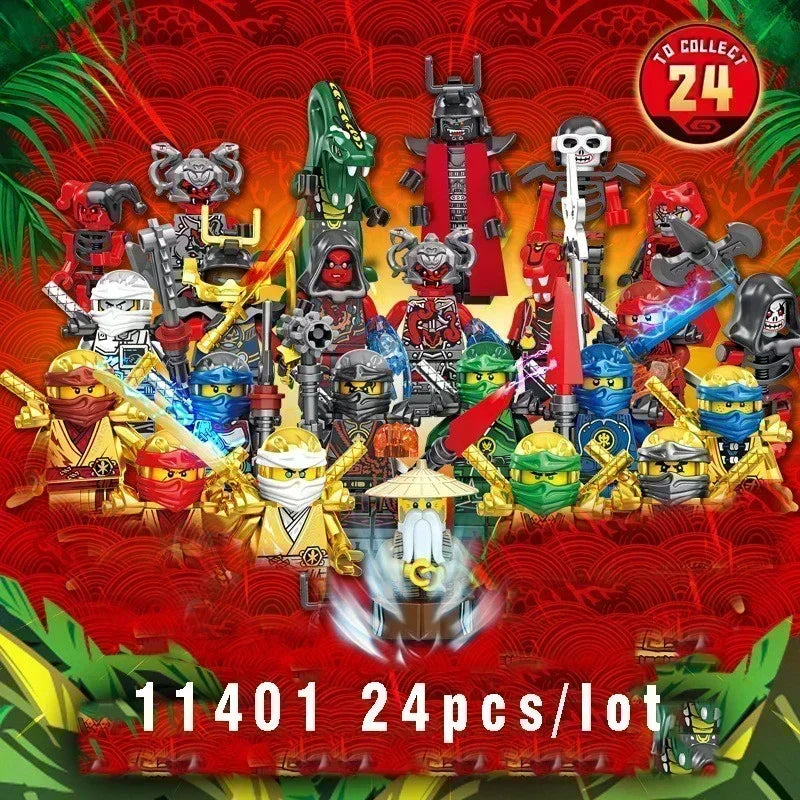 Hot Toys Anime Characters 24 Pieces Ninjago Mini Figure Building Block Toys Mini Doll Doll Figure Blocks Kids Toys Birthday Gift.