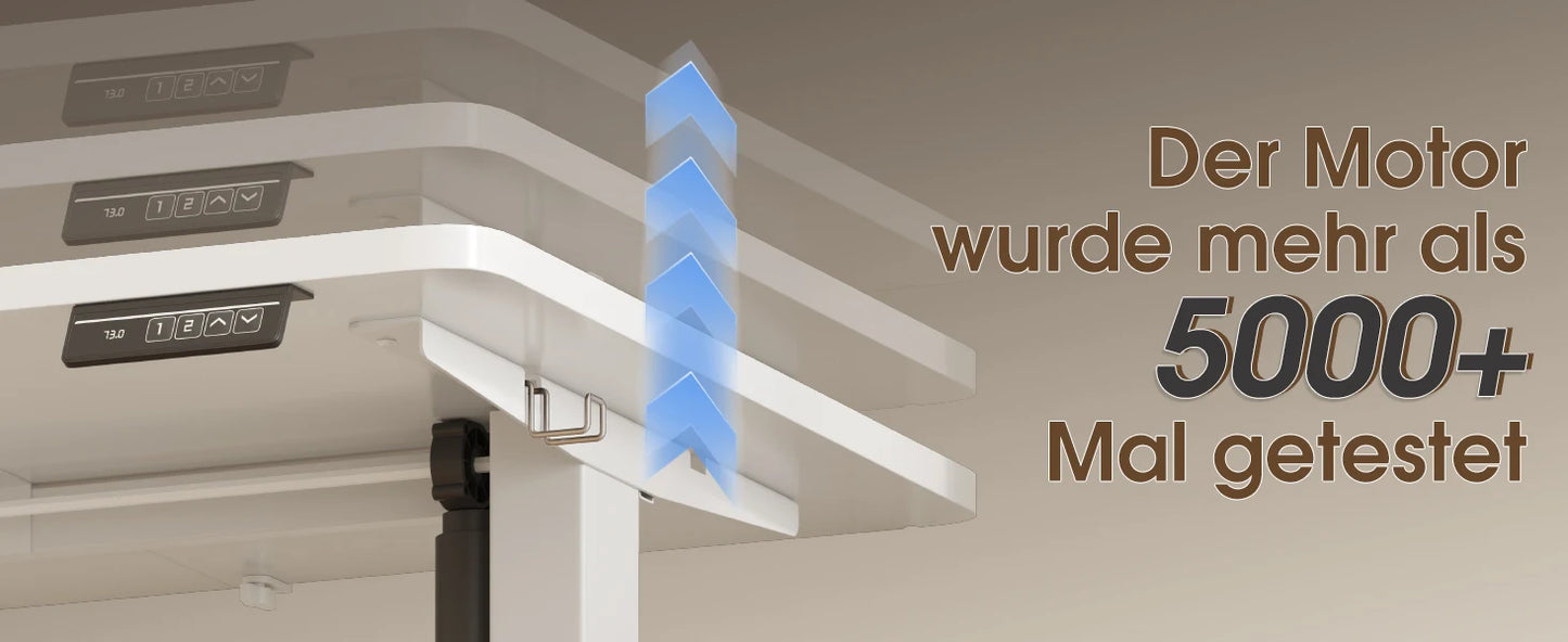 Devoko Höhenverstellbarer Schreibtisch Elektrisch 160×70cm mit Monitorständer,Ergonomisches Sitz-Stehpult (Weiß)