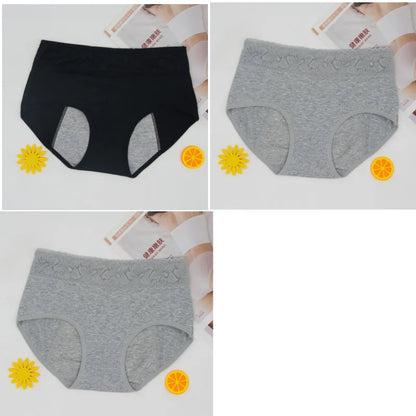 3 Pcs Women's Cotton Briefs Menstruation Underwear Leak Proof Sanitary  With Menstrual Bamboo Fancy Low Waist Slimming Panties