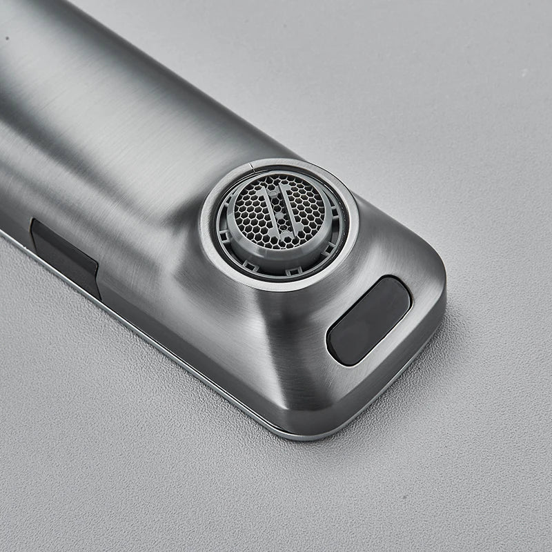 Touchless Sensor Basin Faucet Smart Digital Display Bathroom Sink Faucet Grey Sense Hot Cold Water Mixer Tap Battery Power