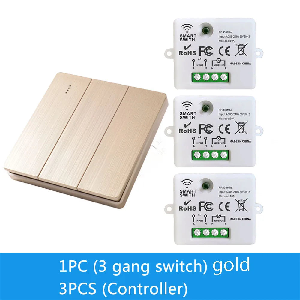 86 Wireless Smart RF 433 Mhz 100-220 V Wand Panel mit Fernbedienung Mini Relais Empfänger Hause Led licht Lampe Schalter