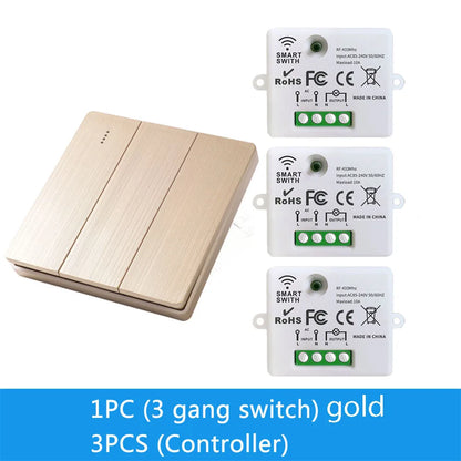 86 Wireless Smart RF 433 Mhz 100-220 V Wand Panel mit Fernbedienung Mini Relais Empfänger Hause Led licht Lampe Schalter