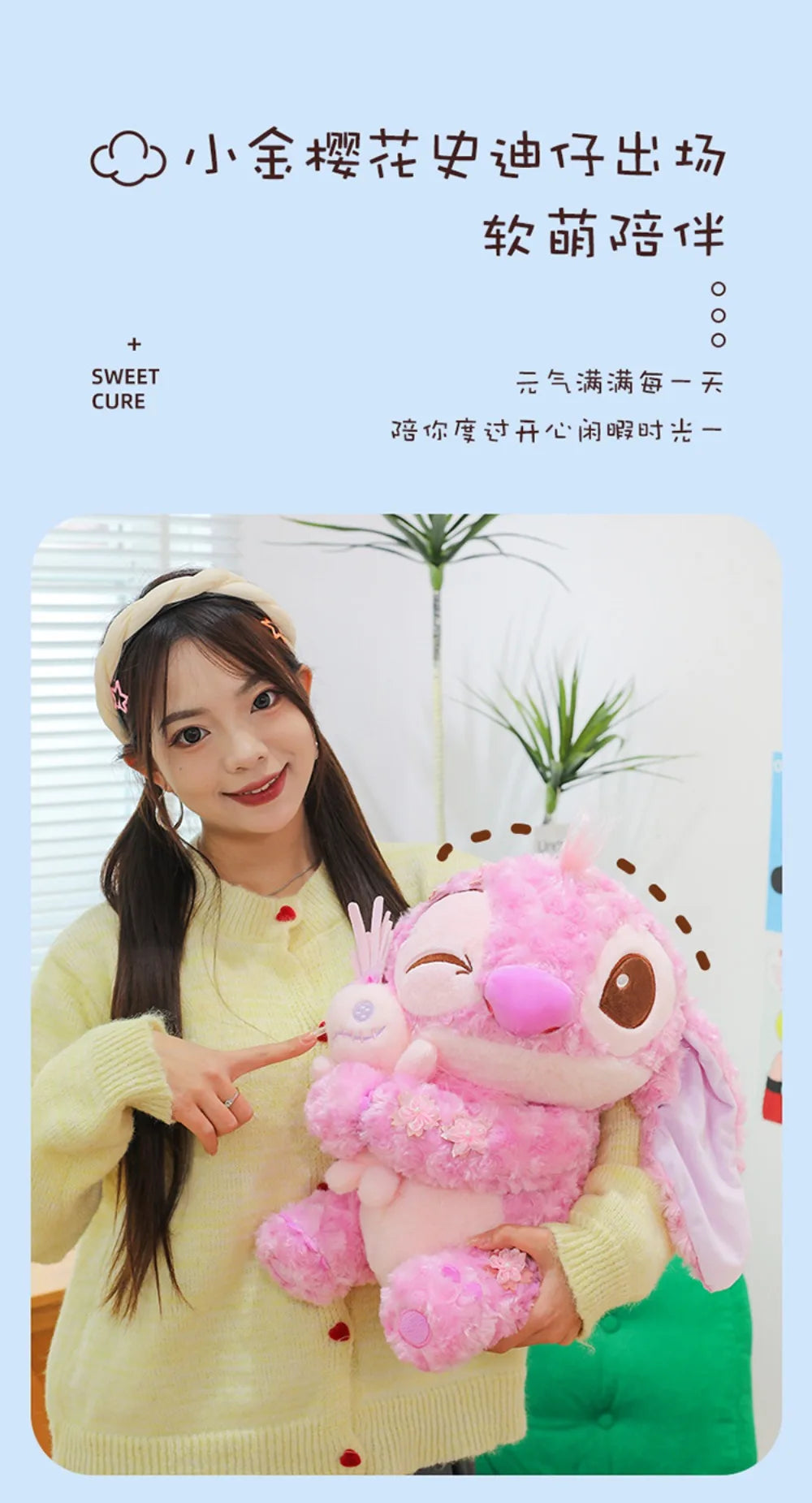 70cm Big Size Disney Lilo & Stitchanime Plush Stuffed Doll Room Decoration Peluche Pillow Angel Plushies Ornaments Gifts.