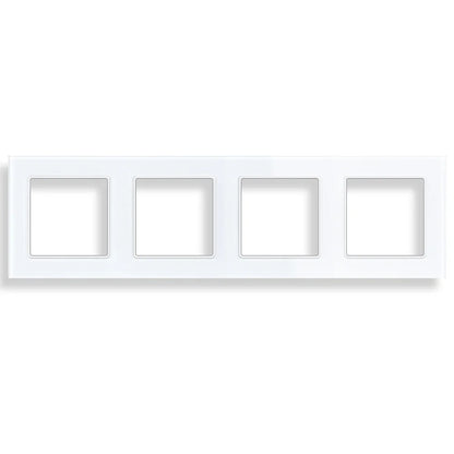 SRAN F6 Serie mehrere Rahmen Weiße Panel aus gehärtetem Glas, EU FR UN-Steckdosen und Schalter Dimmer-Lüfter-Fußlampe Rj45-Modul DIY