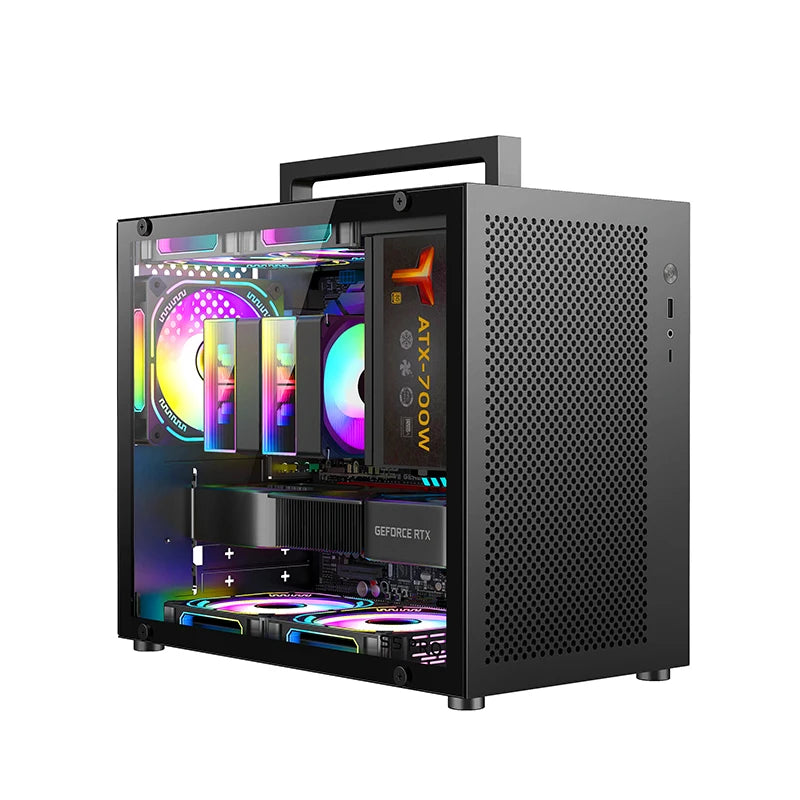 METALFISH S5 PRO 20L Computer Case Gaming PC Chassis Support MATX/ITX SFX/ATX PSU 160mm Tower /180 WaterCooling Cooler.