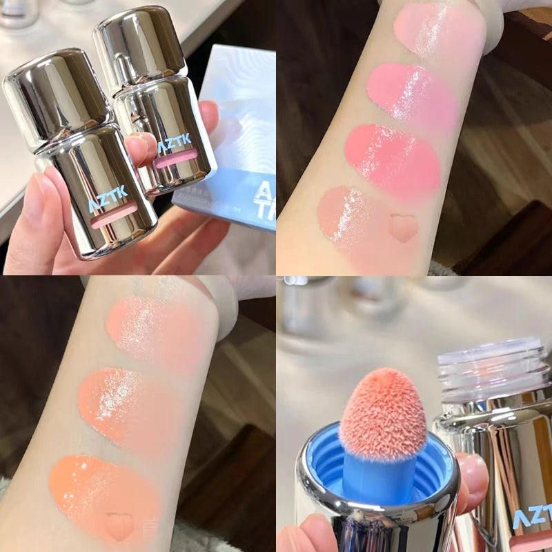 AZTK Cosmetics Jello Color Powder Liquid Blusher Rendering Moisturizing Beauty Expands Contracts Liquid Cheek Matt Face Makeup.