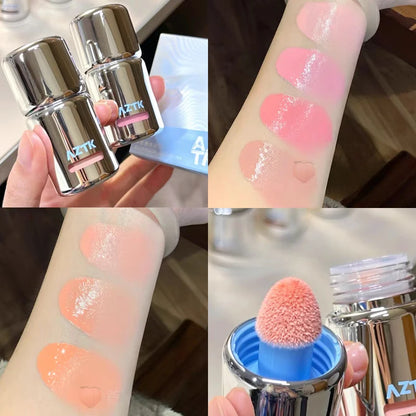 AZTK Cosmetics Jello Color Powder Liquid Blusher Rendering Moisturizing Beauty Expands Contracts Liquid Cheek Matt Face Makeup.