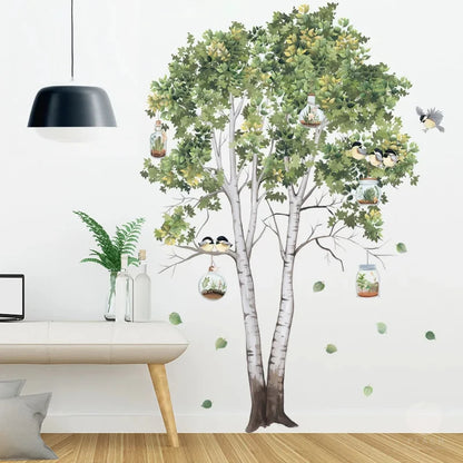 Large Nordic Tree Wall Stickers Living Room Decoration Bedroom Home Decor Art Removable Decals for Background Decorative Posters.