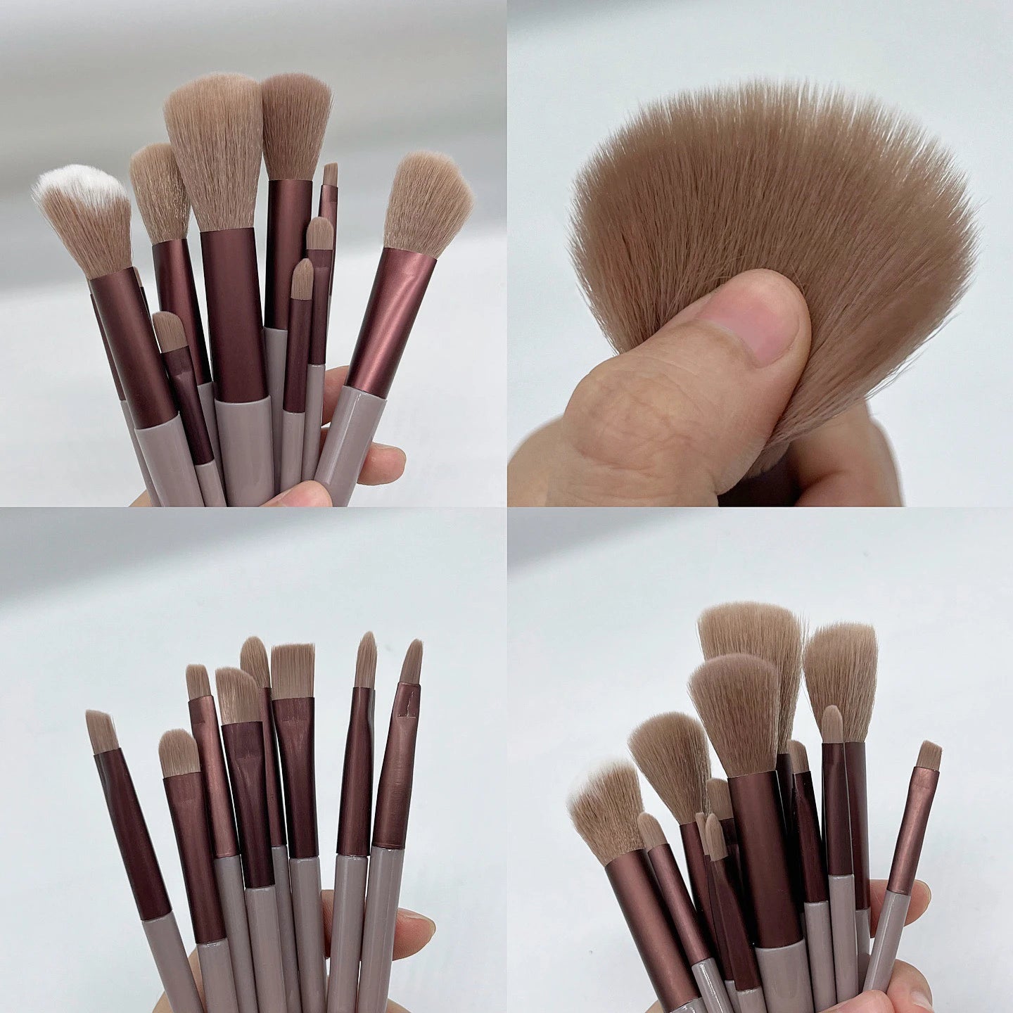 13 PCS Makeup Brushes Set Eye Shadow Foundation Women Cosmetic Brush Eyeshadow Blush Beauty Soft Make Up Tools Bag.