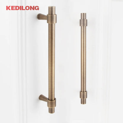 KEDLO Solid Brass Brushed Antique Brass Bronze 500mm Pull Drawer Knobs T Bar Kitchen Cabinet Handle
