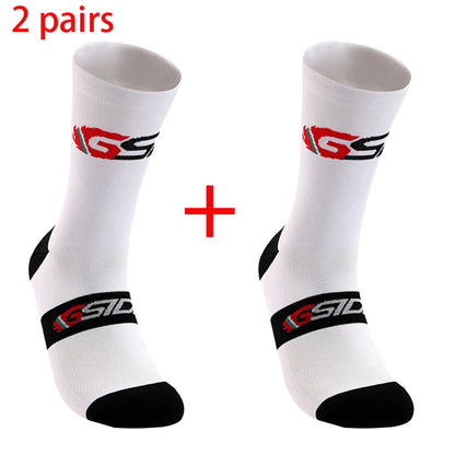 GSIDI2pairs 2023 New Cycling Socks Bike Nurse Compression Road Bike Running Mtb Knee-high White Sports Funny Brand Black.