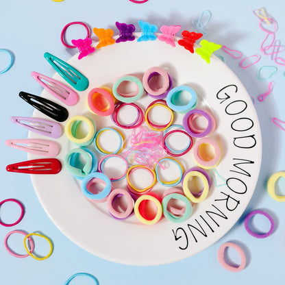 565 870Pcs Girls Cute Elastic Hair Bands Hairpins Flower Hair Claws Hair Clip Rubber Band Ponytail Holder Kids Fashion.