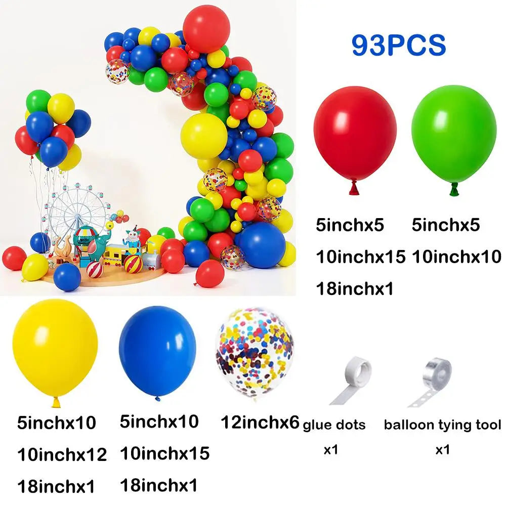 Karneval Zirkus Ballon Girlande Kit Rot Blau Gelb Regenbogen Konfetti Ballon Bogen Stern Folienballon Geburtstag Karneval Party Dekor