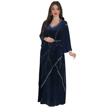 Diamanten Abayas für Frauen Muslimischen Abend Party Kleid Islam Kleidung Arabische Robe Saudi Kleid Marocain Kaftan Dubai Jalabiya Djellaba