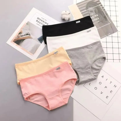 7Pcs/Lot Women's Panties Cotton Plus Size Underwear Girls Briefs Breathable Solid Color Panty Underpant Female Lingerie M-4XL.