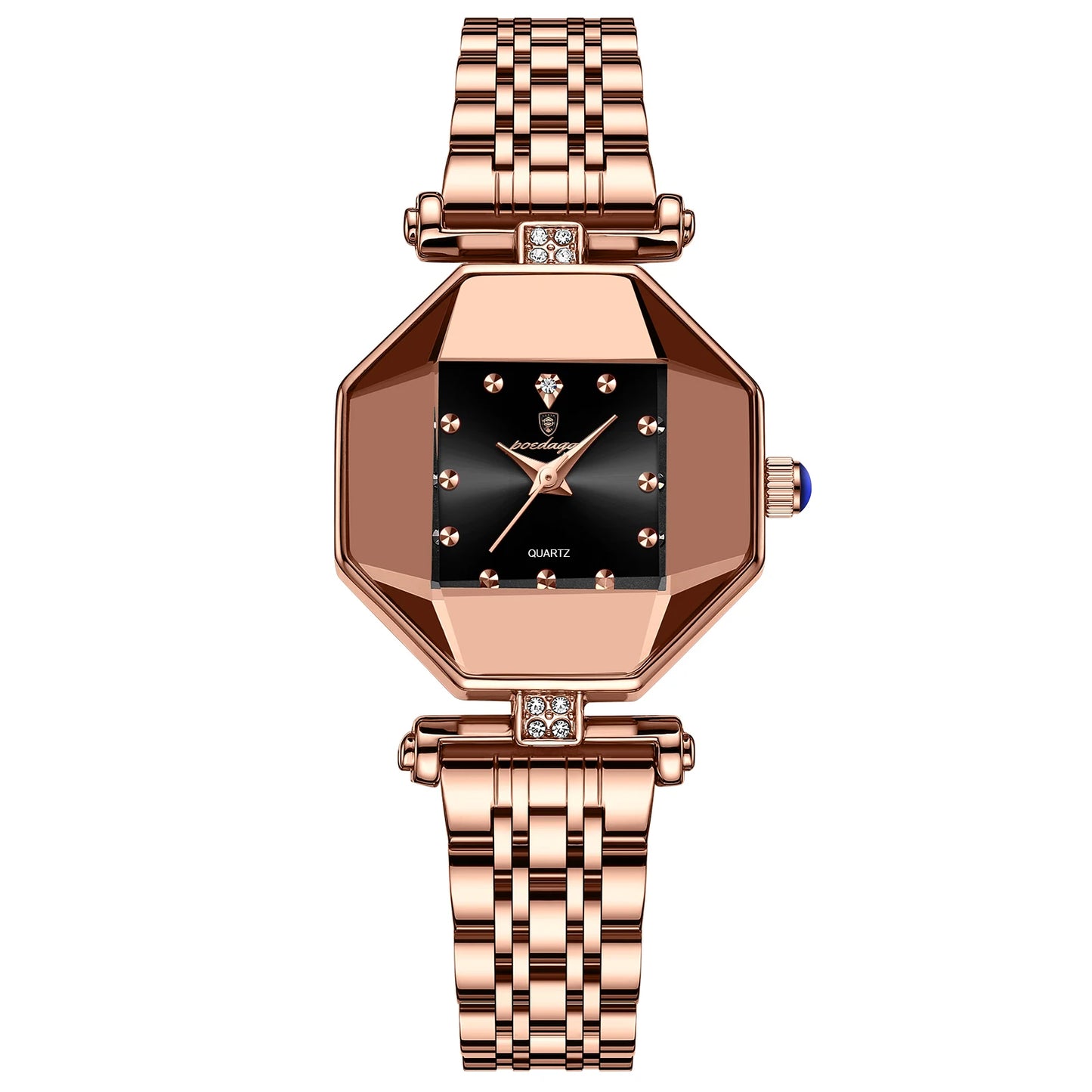 POEDAGAR Luxury Brand Women Watch Stainless Stain Waterproof Quartz Watches For Woman Fashion Simple Rose Gold Ladies Watch Gift