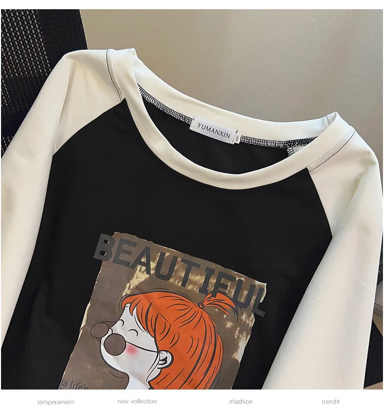 170kg Plus Size Damen Büste Herbst lässig Mode bedruckt Sweatshirt lose Langarm Top 6xl 7xl 8xl 9xl 10xl 11xl