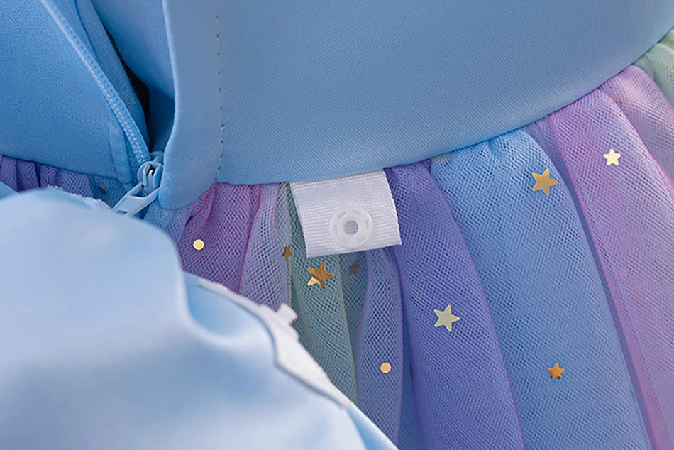 Elegantes, ärmelloses Tüll-Ballkleid für Kinder, Bühnenaufführungen, Hochzeiten, Weihnachten, Mädchenkleider, Mädchen-Prinzessin-Partykleider