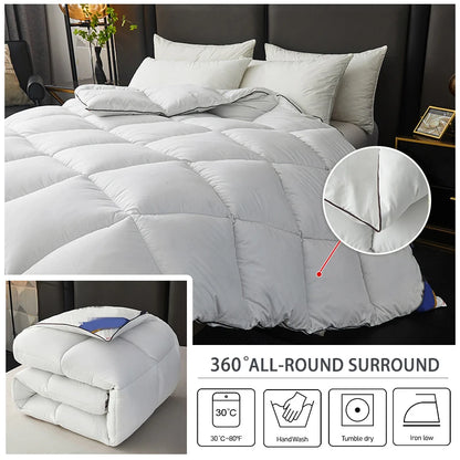 Winter Warm Thicken Duvet 100% Cotton Face Filling Fiber Down Quilts 150x200cm Home Sleeping White Duvet 1pc.