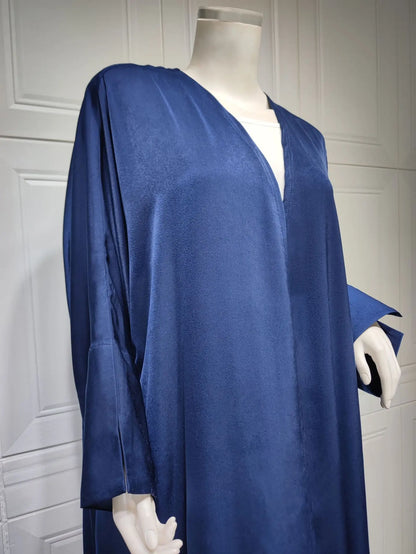 Marocain Kaftan Women Muslim Maxi Dress Dubai Abayas Kimono Satin Robe Femme Open Abaya Turkey Caftan Islamic Jalabiya Kebaya.