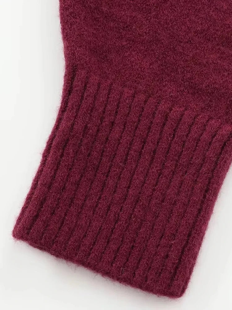 TRZA-Damen Soft Touch Übergroßer Strickpullover, O-Ausschnitt, lange Ärmel, weibliche Pullover, schicke Tops, Mode.