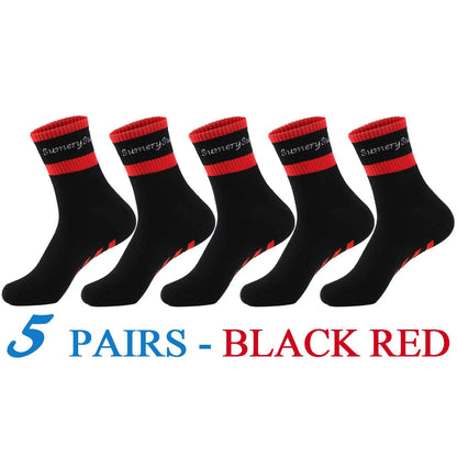 5 Pairs/Lot Running Socks Men Sports High Quality Cotton Colorful Outdoor Cycle Casual Breathable Long Sock Male Gifts 5 Styles