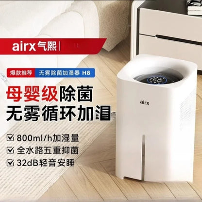 220V airx Humidifier No Mist Quiet Bedroom Cool Mist Evaporative for Baby Nursery Home Office Winter H8 BE.