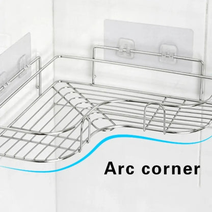 1PC Edelstahl Badezimmer Regal Kein Bohrer Wand Ecke Dusche Regal für Shampoo Lagerung Küche Organizer Zubehör