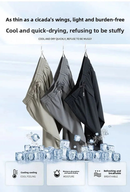 Lässige Herrenhose mit geradem Bein, verschleißfeste Arbeitskleidung für Büro und den täglichen Gebrauch, elastische Taille, lange Sport- und Freizeithose.