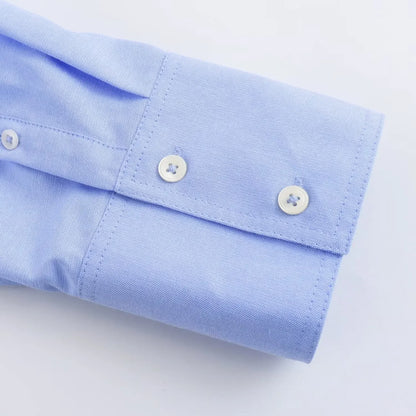 Women Fashion Spring Cotton Oxford Long Sleeve Single-breasted Lapel Blouse Street Clothing Shirt Chic Ladies Tops Mujer