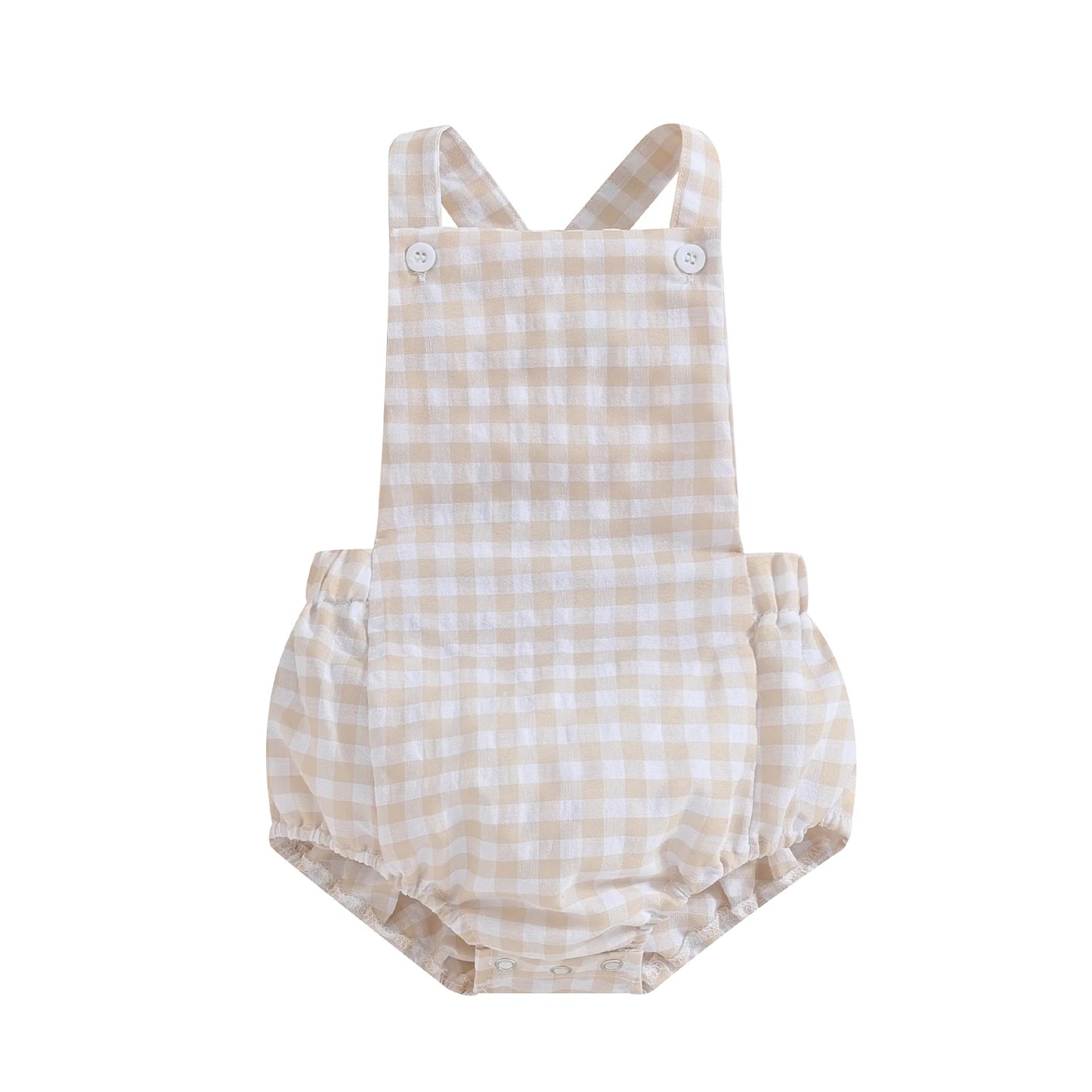 Tregren 0-24M Neugeborene Baby Mädchen Jungen Sommer Bodys Ärmel Plaid Gestreiften Muster Druck Overalls Säuglingsspiel Outfits.