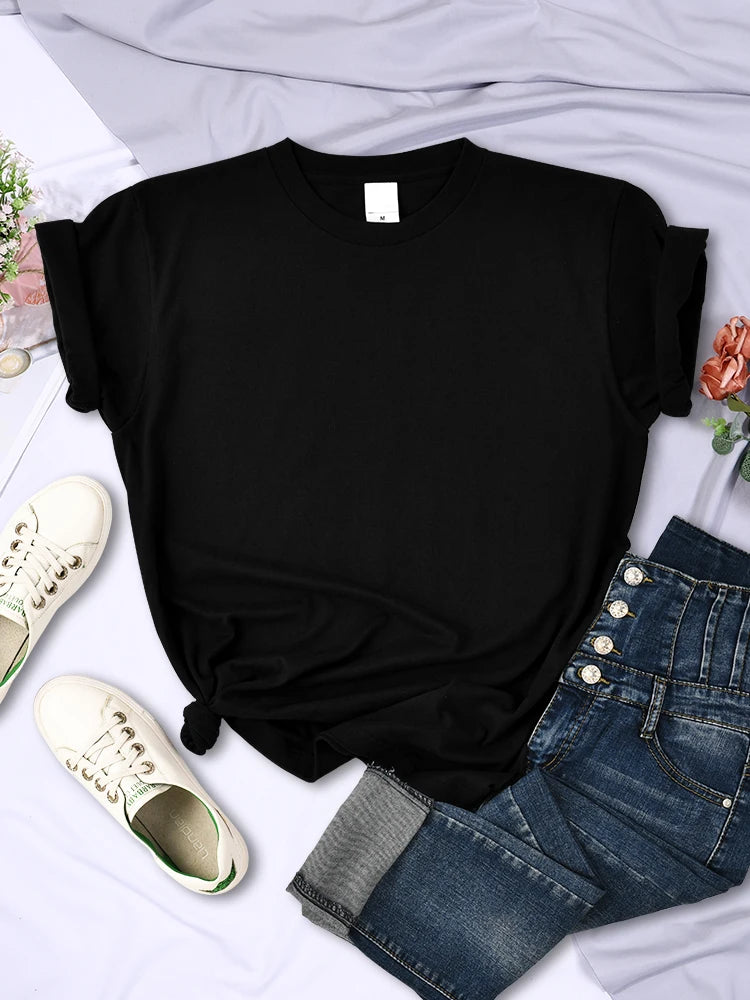 Solid Color Women T Shirts Comfortable Summer Tee Shirt All-Match Multicolor Streetwear Loose Hip Hop Short Sleeve For Female
