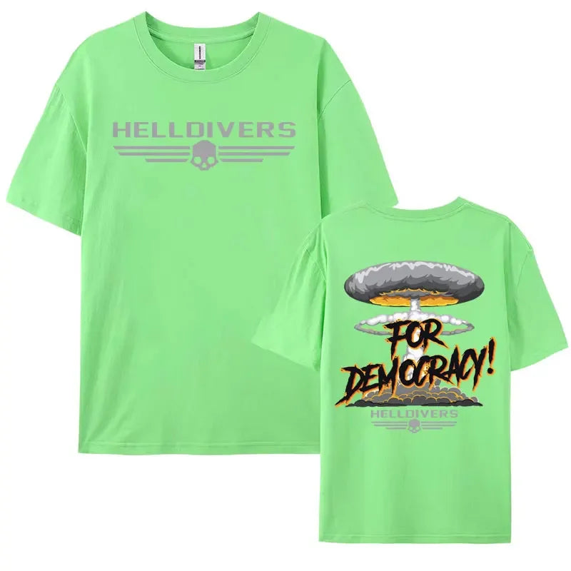 Hot Sale Helldivers for Democracy Graphic t shirt men Summer fashion Casual Short Sleeve Retro Trend Cool streetwear T-Shirts.
