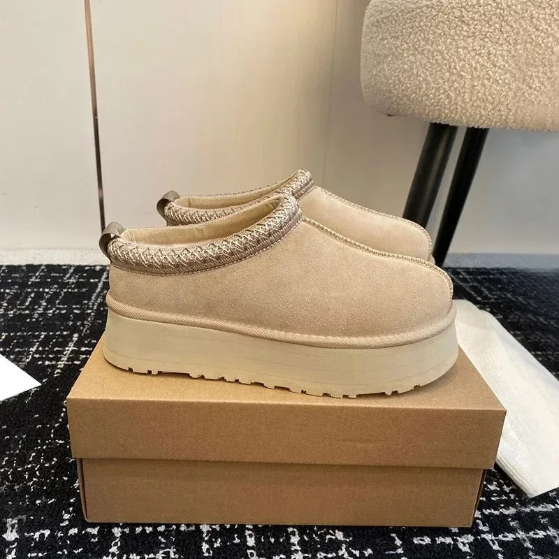 Snow boots for women - Women's wool leather boots - Winter warm fur boots - High-quality premium snow boots - 2025 model.