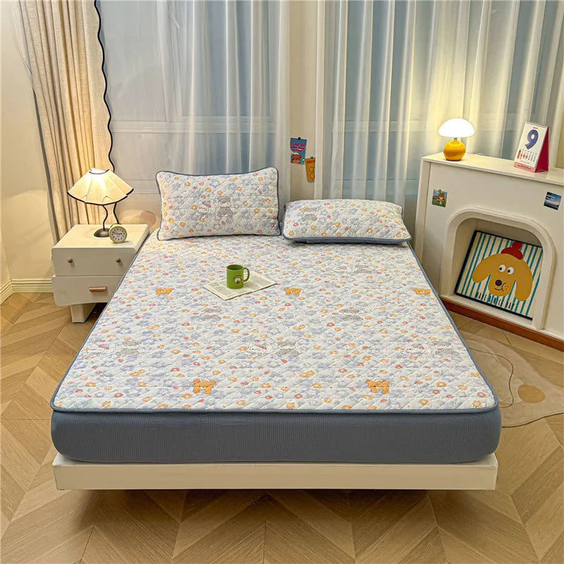 Non-slip Bed Cover Queen/King Size Bedspread Thicken Bed Linen Home Mattress Protector cubre colchón (Pillowcase Need Order).
