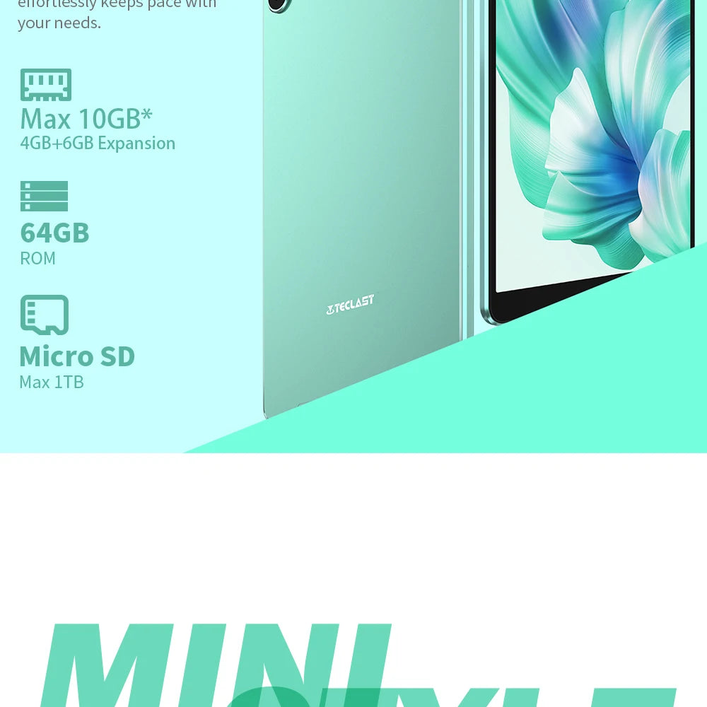 Teclast P85T 2024 Tablet Allwinner A523 8-core 1.8GHz/ 10GB(4GB+6GB) RAM/64GB ROM/8 Inch 800×1280iPS/WIFI5G/4G/5000mAh/Type-C/0.