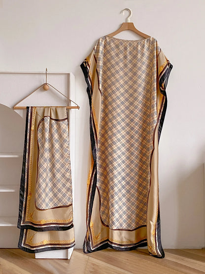 Sommer Neue Mode Afrikanische Kleider Für Frauen Elegante Gedruckt Seide Muslimischen Dame Lange Hijab Kaftan Kleid Oversize Kuwait Abaya.