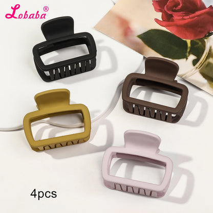 4 Pack Medium Small Hair Clips for Women, Claw Clips for Thick Thin Hair, Strong Hold Square Jaw Clips
