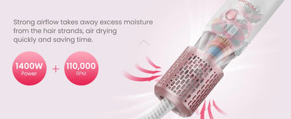 MAXGROOM High-Speed Hair Dryer Brush 110000 RPM Fast Dry Hair Care Styling Blow Dryer Brush Negative Ion HairDryer Multi Styler.