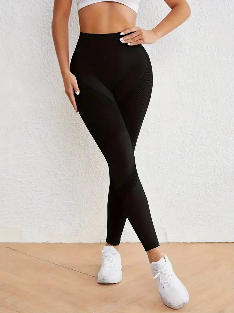 High Waisted Seamless Stretch Athletic Yoga Pants Leggings  Ultra Breathable Quick-Drying for Running Fitness Solid Colors.