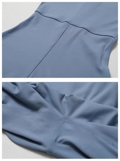 Fall New Long Sleeve Zipper Tight Butt Show Fitness Pants Women Running Sports Training Yoga Clothes Black One-Piece Suit