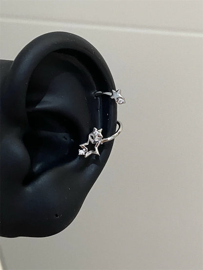 1PCS Star Surround Planet Spiral 316L Stainless Steel Ear Bone Nail for Women New Fashion Silver Color Earrings Accessories.