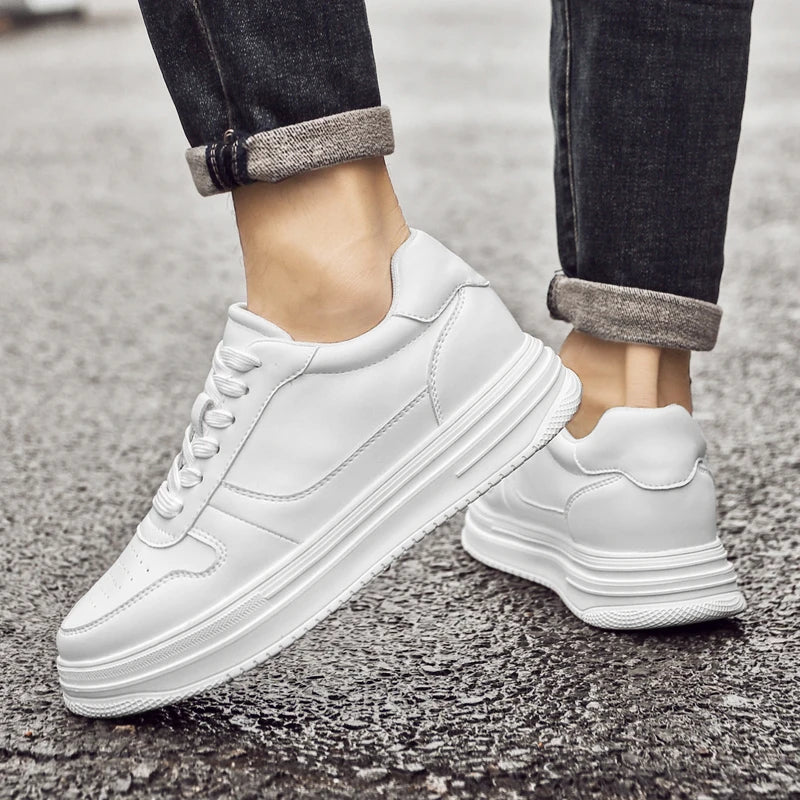 Man Lift Sneakers Men Booster Shoes Elevator  Height Increase Insole 6cm Leisure Fashion Sports  Plus Size 36-43.