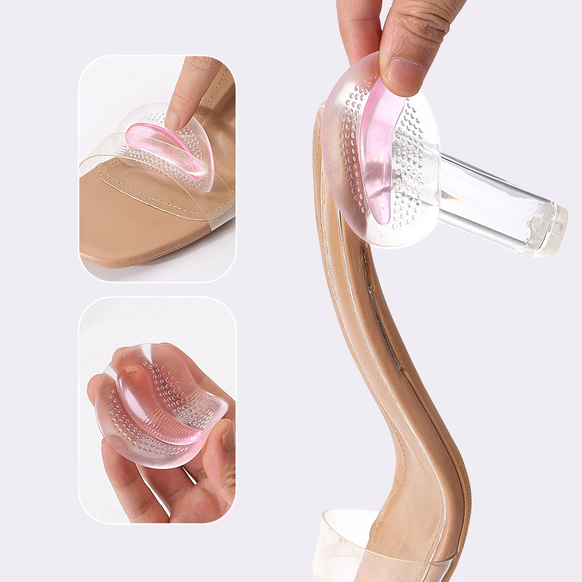 Silicone forefoot pad ladies sandal anti-skid pad anti-pain thickened half a yard pad high heels insole forefoot pad.