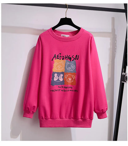 175Kg Plus Größe frauen Fehlschlag 170 Frühling Herbst Neue Lose Rundhals Cartoon Sweatshirt 6XL 7XL 8XL 9XL 10XL 11XL 6 Farben