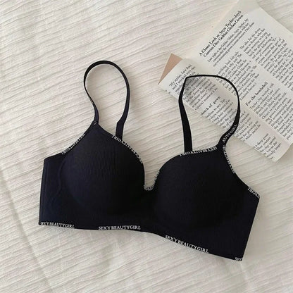 Wireless Push Up Bra for Small Chest - Seamless Anti-Sagging Invisible Bralette, Enhance Lift Comfort No Trace (Letter Design)