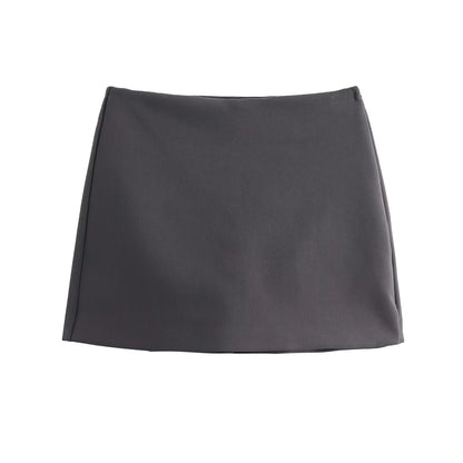 High Waist Solid Skort for Women Fashion Side Zipper Female Shorts Skirts Mujer.