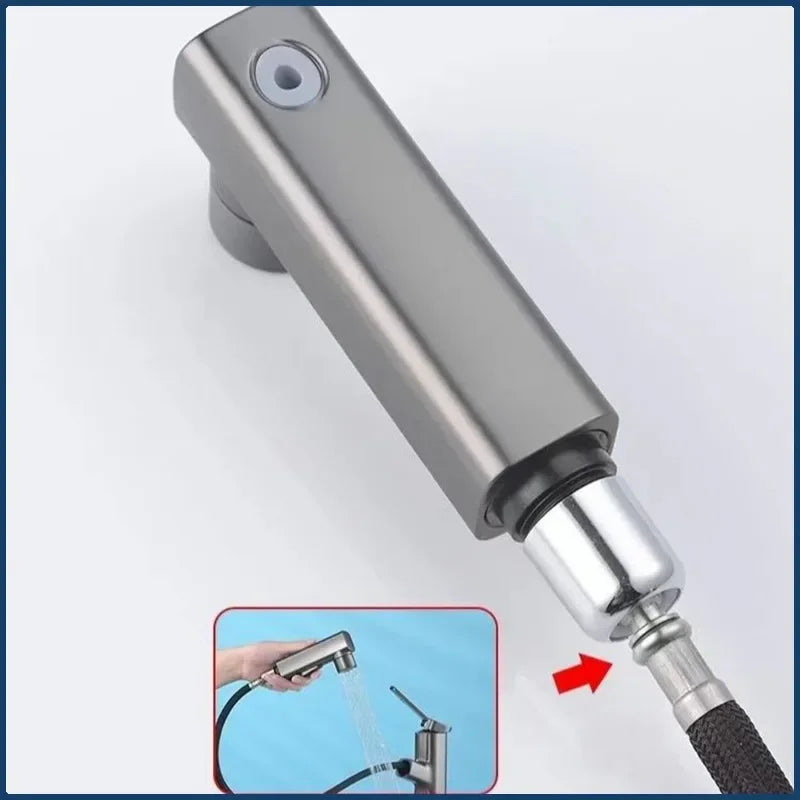 3 Function Stream Sprayer Hot Cold Brass Washbasin Faucet for Bathroom Single Handle Dual Hole Pull Out Basin Sink Mixer Tap