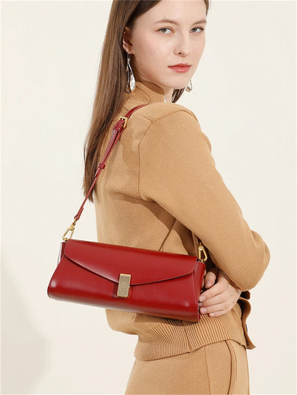 Hifashion Elegant Genuine Leather Underarm Shoulder Bags For Women 2025 Luxury Designer Crossbody Purses Square Ladies Handbags